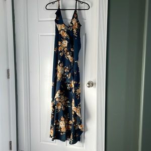 Slim fitting floor length dress.